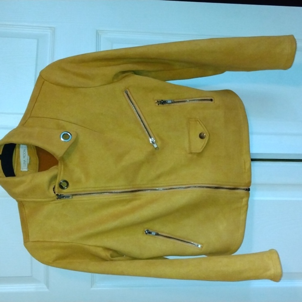 Luna Moon women's mustard yellow jacket suede style size Small